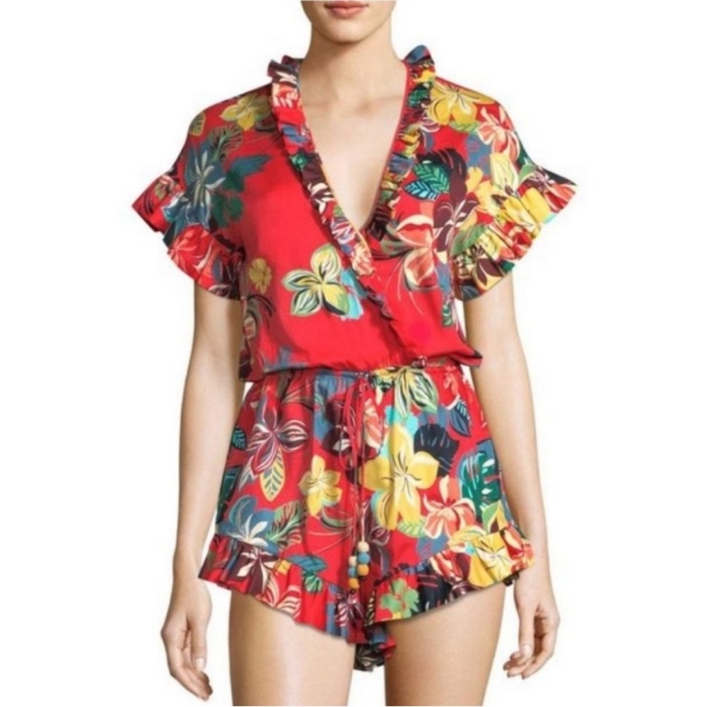 🌺 ALEXIS Faine Red Tropical Floral Romper